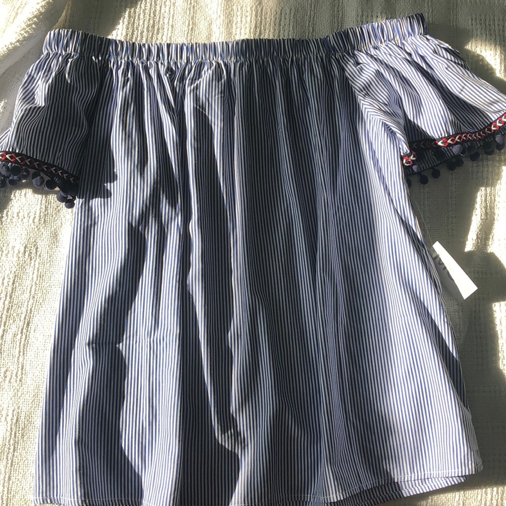 off the shoulder striped top